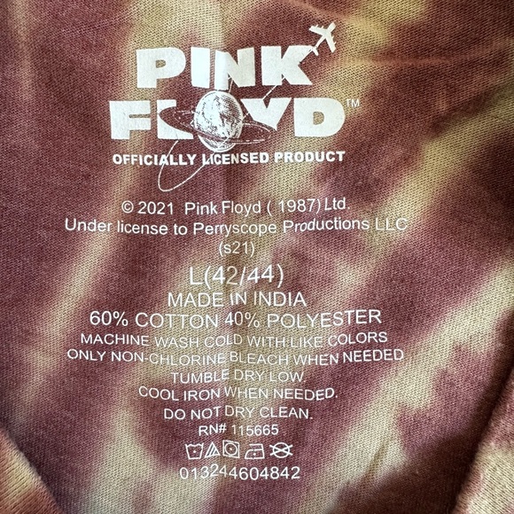 Pink Floyd World Tour ‘87 Men’s Large Tie Dye T Shirt - Picture 3 of 9